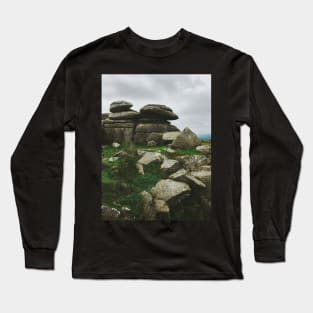 Monumental Prehistoric Rock Formation in Dartmoor National Park Long Sleeve T-Shirt